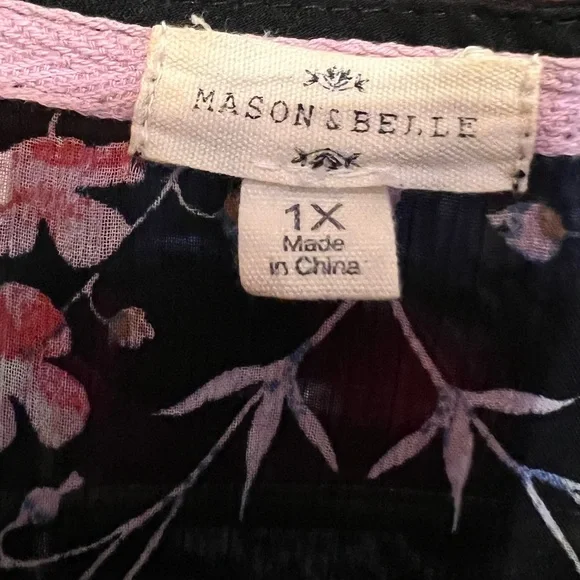 Mason & Belle Floral Black Kimono + Torrid Cami Lot - 1X 🖤 - Picture 2 of 16